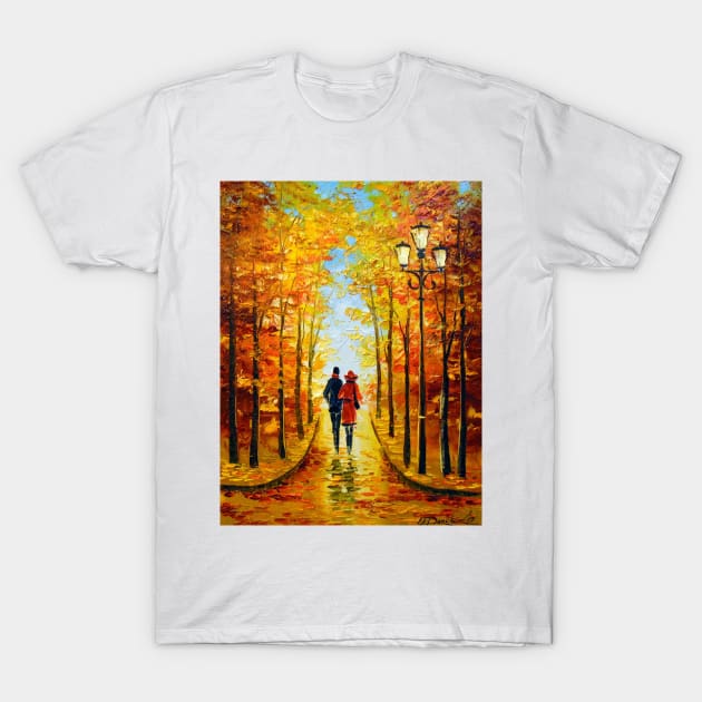 Autumn walk in the Park T-Shirt by OLHADARCHUKART